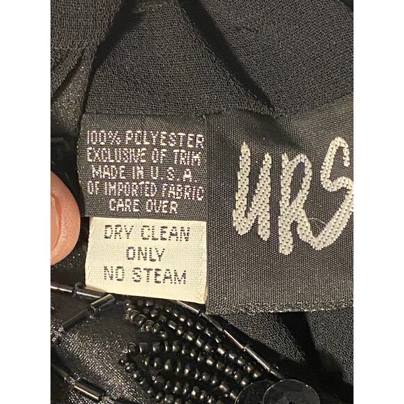 Women's Ursula of Switzerland, 14 or 16 Formal Dress with Chiffon Overlay, Black - Picture 3 of 12